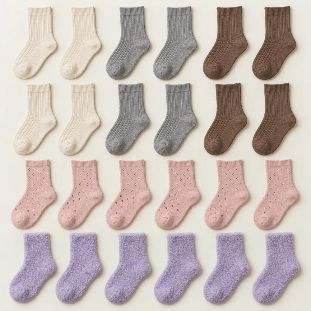Sweet Rotation Sock Collection — Cream / Grey / Cocoa / Blush / Lavender